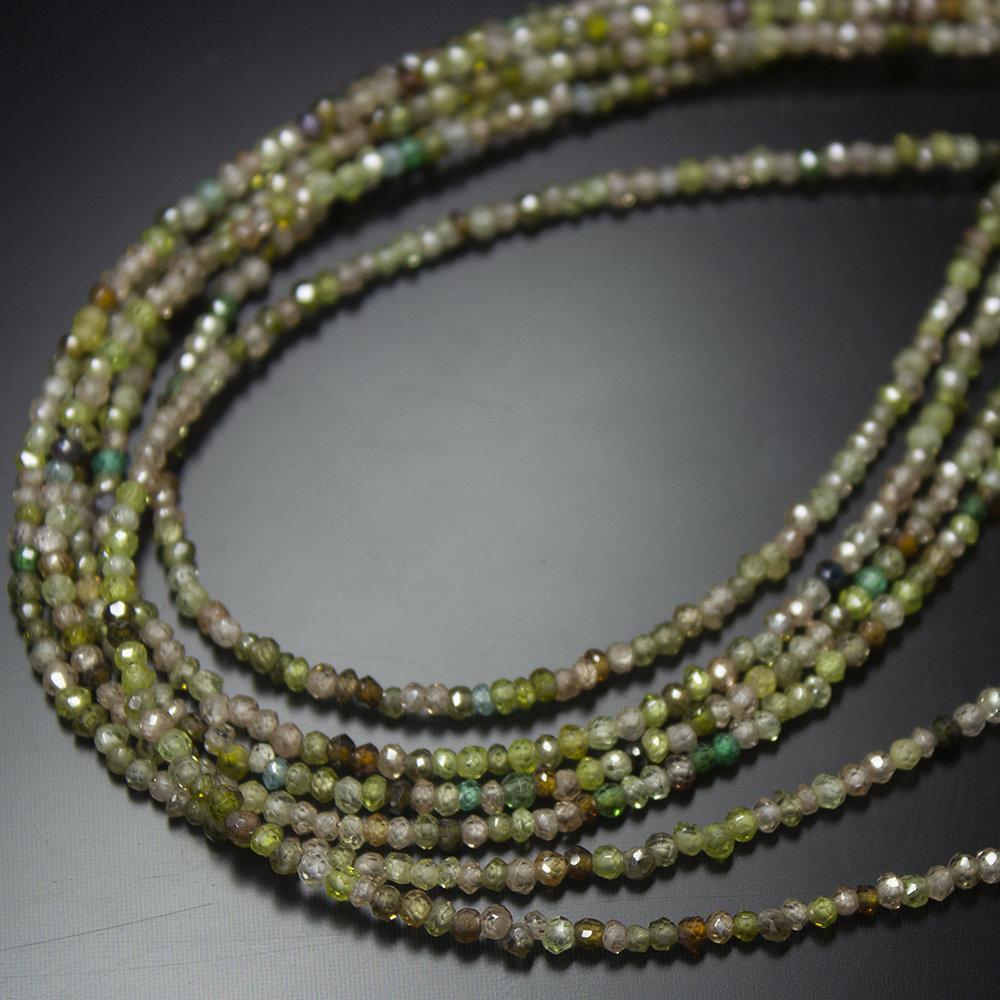 Natural Multi Color Zircon Faceted Rondelle Beads 2mm 14inches - Jalvi & Co.