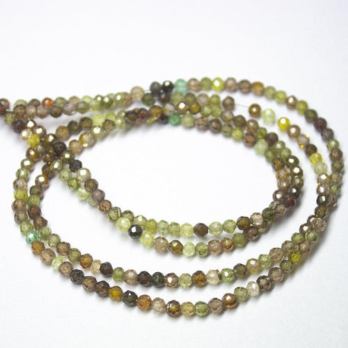 Natural Multi Color Zircon Faceted Rondelle Beads 3mm 3.5mm 14inches - Jalvi & Co.