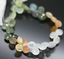 Load image into Gallery viewer, Natural Multi Gemstone Heart Faceted Loose Briolette Beads Strand 9mm 10mm 4&quot; - Jalvi &amp; Co.