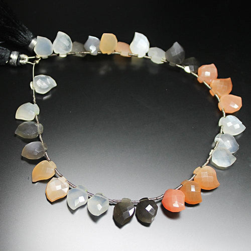 Natural Multi Moonstone Faceted Carving Drop Loose Gemstone Beads 11mm 14mm 8