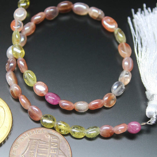 Natural Multi Sapphire Gemstone Smooth Oval Gemstone Loose Beads Strand 4mm 5mm 8