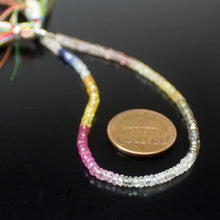 Load image into Gallery viewer, Natural Multi Sapphire Micro Faceted Gemstone Rondelle Beads Strand 7&quot; 2.5mm 3mm - Jalvi &amp; Co.