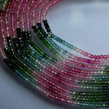 Load image into Gallery viewer, Natural Multi Tourmaline Faceted Rondelle Loose Gemstone Spacer Beads 13&quot; 2.5mm - Jalvi &amp; Co.