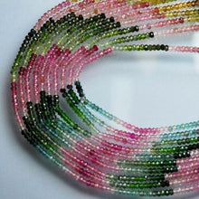 Load image into Gallery viewer, Natural Multi Tourmaline Faceted Rondelle Loose Gemstone Spacer Beads 13&quot; 2.5mm - Jalvi &amp; Co.