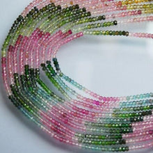 Load image into Gallery viewer, Natural Multi Tourmaline Faceted Rondelle Loose Gemstone Spacer Beads 13&quot; 2.5mm - Jalvi &amp; Co.
