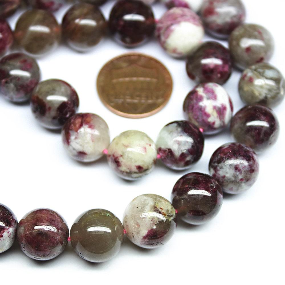 Natural Multi Tourmaline Smooth Round Gemstone Loose Craft Beads Strand 15" 7mm - Jalvi & Co.