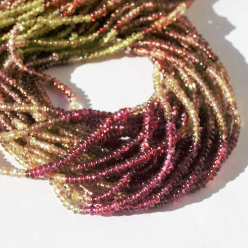 Natural Multi Tundra Gemstone Shaded Sapphire Rondelle Smooth Beads 3mm 14