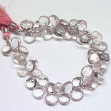 Load image into Gallery viewer, Natural Mystic Baby Pink Quartz Faceted Heart Drop Beads 12.5mm 14mm 7inches - Jalvi &amp; Co.