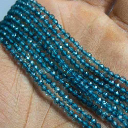 Natural Mystic Blue Quartz Faceted Rondelle Beads 3.5mm 12.5inches - Jalvi & Co.