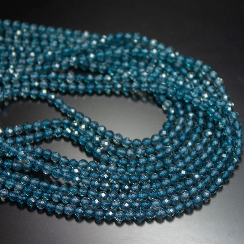 Natural Mystic Blue Quartz Faceted Rondelle Beads 3.5mm 12.5inches - Jalvi & Co.