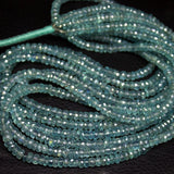 Natural Mystic Coated Sky Blue Apatite Faceted Rondelle Loose Gemstone Beads 7