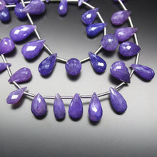 Load image into Gallery viewer, Natural Mystic Purple Quartz Faceted Teardrop Beads 14mm 15mm 8inches - Jalvi &amp; Co.