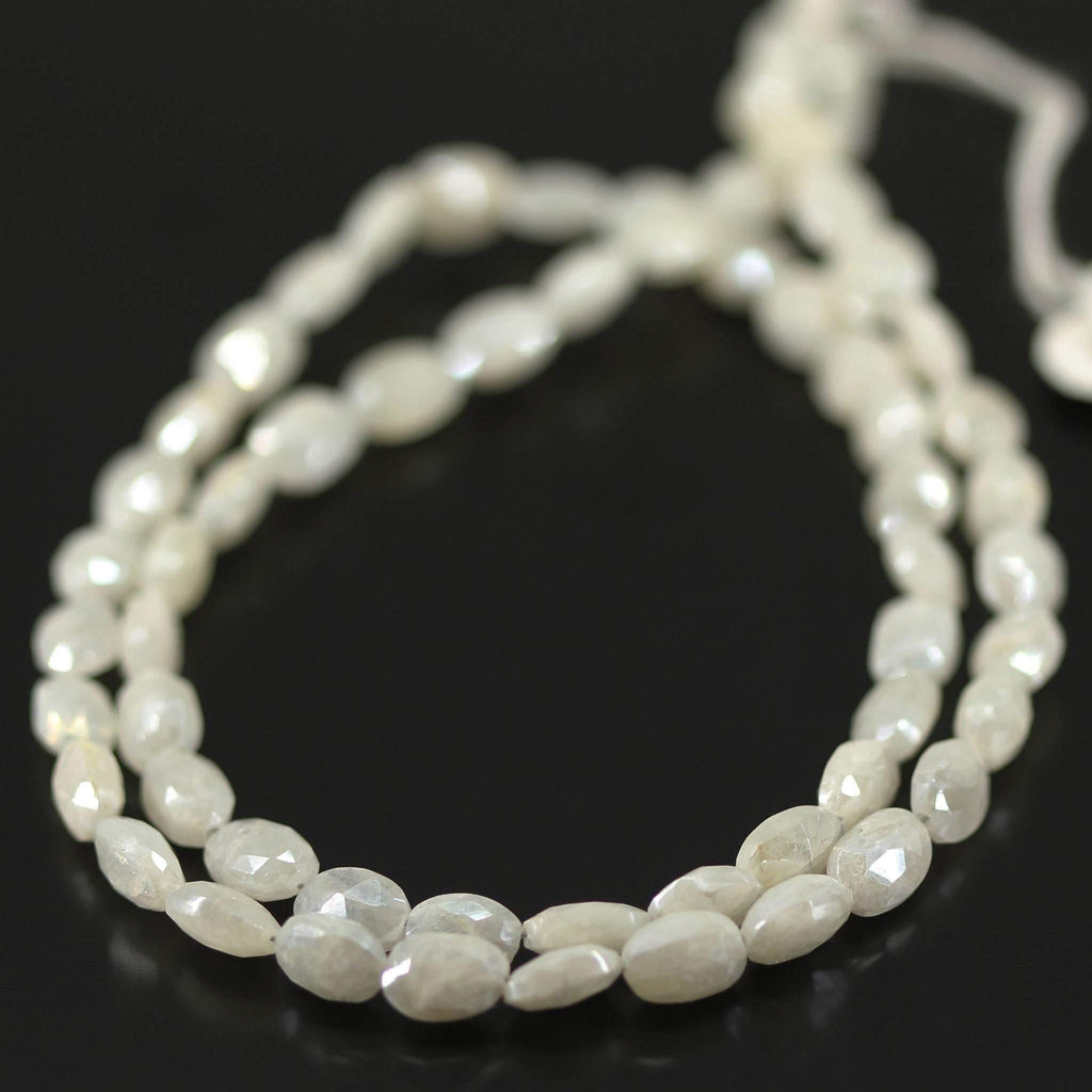 Natural Mystic Silverite Faceted Oval Loose Spacer Gemstone Beads Strand 6mm 8" - Jalvi & Co.