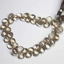 Load image into Gallery viewer, Natural Mystic Smoky Quartz Faceted Heart Drop Beads 7mm 8mm 8&quot; - Jalvi &amp; Co.