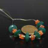 Natural Orange Carnelian Faceted Rondelle Gemstone Beads Strand 3