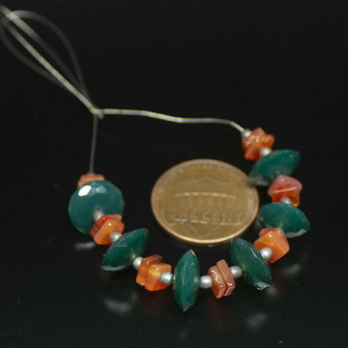 Natural Orange Carnelian Faceted Rondelle Gemstone Beads Strand 3