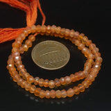 Natural Orange Carnelian Faceted Rondelle Gemstone Beads Strand 9