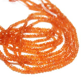 Natural Orange Carnelian Faceted Rondelle Loose Gemstone Beads 13
