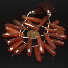 Load image into Gallery viewer, Natural Orange Carnelian Faceted Teardrop Gemstone Beads Strand 9&quot; 29mm 30mm - Jalvi &amp; Co.