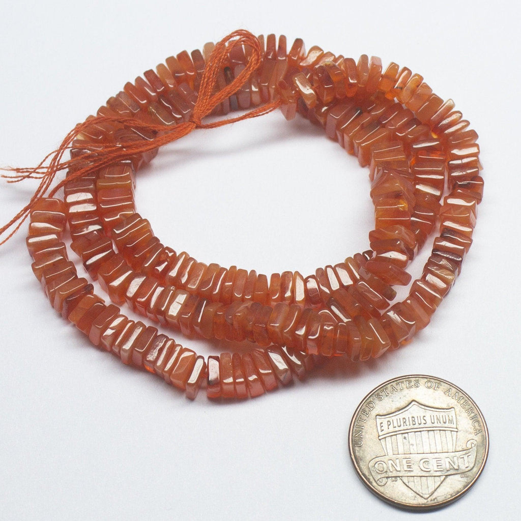 Natural Orange Carnelian Smooth Heishi Cube Beads Gemstone Strand 4.5-5mm 14.5" - Jalvi & Co.