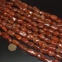 Load image into Gallery viewer, Natural Orange Carnelian Smooth Tumble Gemstone Beads Strand 15&quot; 13mm 25mm - Jalvi &amp; Co.