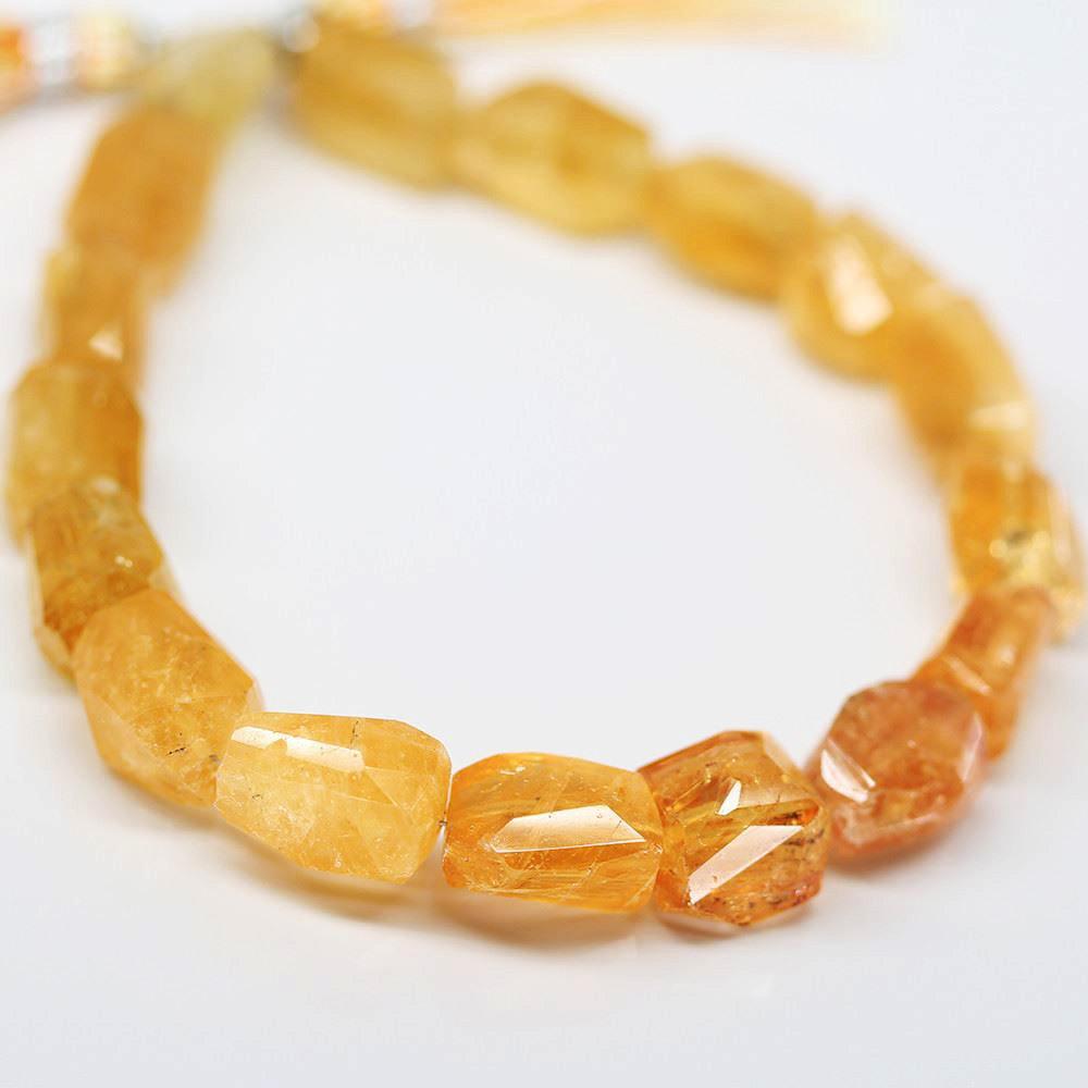 Natural Orange Imperial Quartz Faceted Nugget Gemstone Loose Beads 7mm 9mm 4" - Jalvi & Co.