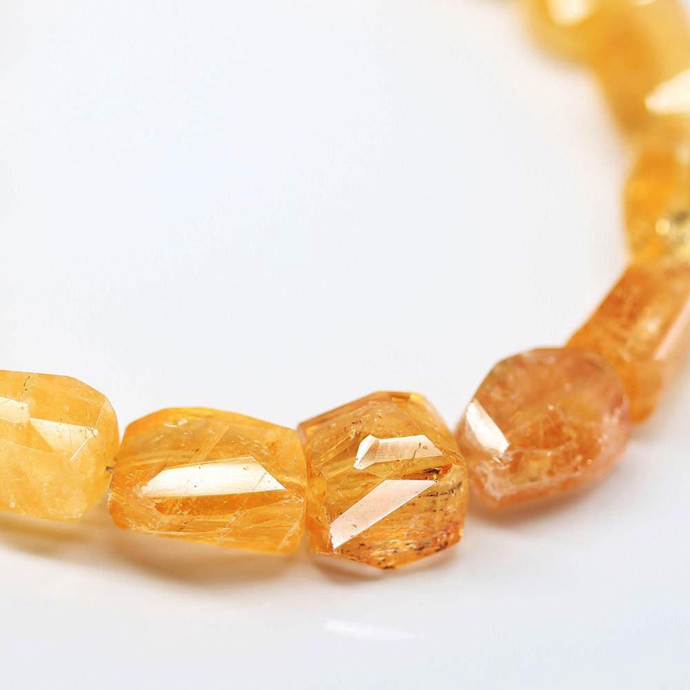 Natural Orange Imperial Quartz Faceted Nugget Gemstone Loose Beads 7mm 9mm 4" - Jalvi & Co.