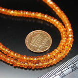 Natural Orange Spessartine Garnet Faceted Rondelle Beads 4mm 4.5mm 8inches
