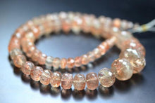 Load image into Gallery viewer, Natural Orange Sunstone Faceted Rondelle Beads 7.5mm 13mm 14inches - Jalvi &amp; Co.