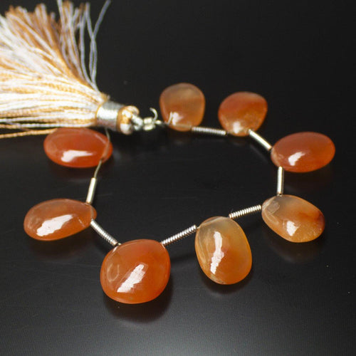 Natural Orange Tangerine Quartz Smooth Oval Beads 10x13mm 4inches - Jalvi & Co.