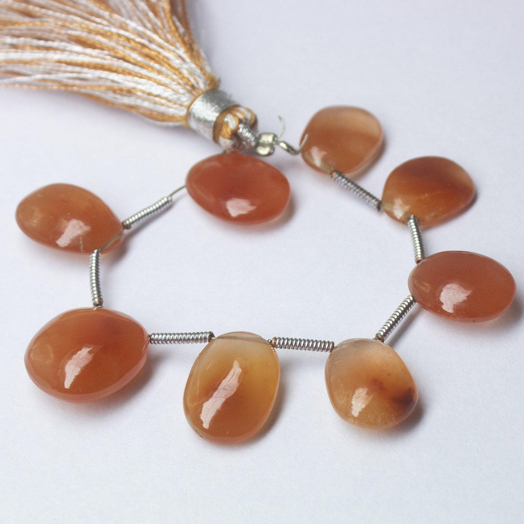 Natural Orange Tangerine Quartz Smooth Oval Beads 10x13mm 4inches - Jalvi & Co.