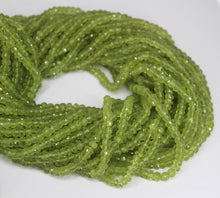 Load image into Gallery viewer, Natural Peridot Faceted Rondelle Beads Strand 13 inches 3-4mm - Jalvi &amp; Co.