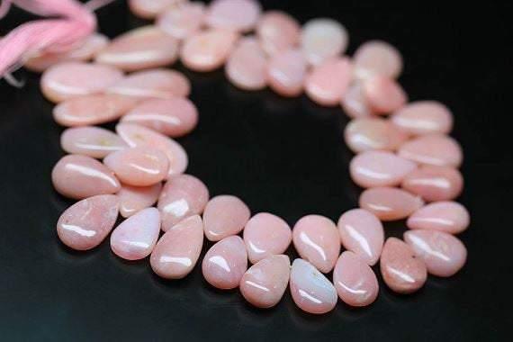 Natural Peruvian Pink Opal Smooth Pear Drop Loose Beads Strand 10" 14mm 20mm - Jalvi & Co.