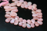 Natural Peruvian Pink Opal Smooth Pear Drop Loose Beads Strand 10