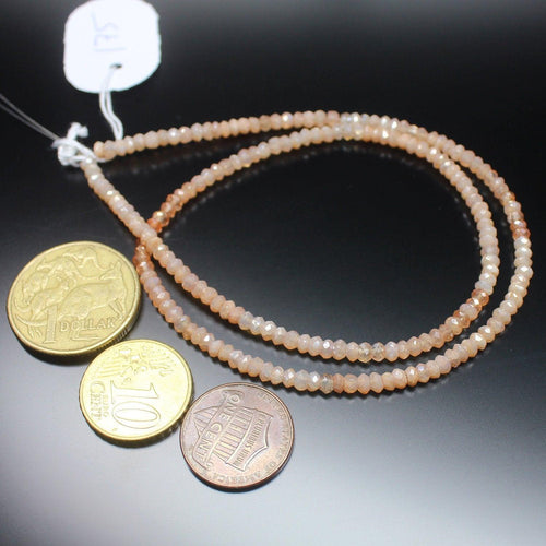 Natural Phantom Quartz Faceted Rondelle Beads 3.5mm 16inches - Jalvi & Co.
