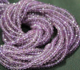 Natural Pink Amethyst Rondelle Faceted Gemstone Loose Beads Strand 13