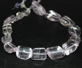 Natural Pink Amethyst Step Cut Faceted Tumble Nugget Beads Strand 11