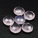 Natural Pink Chalcedony Faceted Coin Beads 10mm 4pc