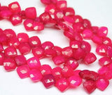 Natural Pink Chalcedony Faceted Cushion Beads 11mm 8inches