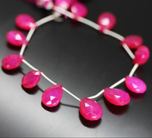 Load image into Gallery viewer, Natural Pink Chalcedony Faceted Pear Drop Beads 15.5mm 18.5mm 8inches - Jalvi &amp; Co.