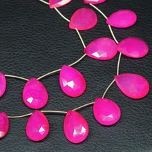 Load image into Gallery viewer, Natural Pink Chalcedony Faceted Pear Drop Beads 15.5mm 21mm 7inches - Jalvi &amp; Co.