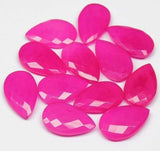 Natural Pink Chalcedony Faceted Pear Drop Beads 25x15mm 2pc