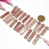 Natural Pink Fruit Quartz Faceted Rectangle Beads 25mm 28mm 10pc