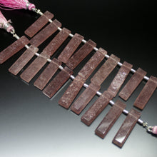 Load image into Gallery viewer, Natural Pink Fruit Quartz Faceted Rectangle Beads 25mm 28mm 10pc - Jalvi &amp; Co.