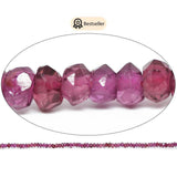 Natural Pink Garnet Faceted Rondelle Beads 3mm 13inches