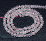 Natural Pink Morganite Faceted Rondelle Beads 4mm 13inches