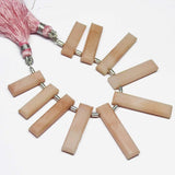 Natural Pink Opal Faceted Rectangle Beads 19mm 32mm 10pc