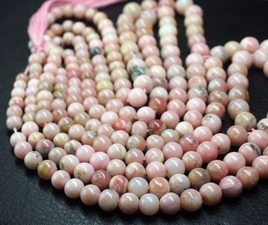 Natural Pink Opal Smooth Round Loose Gemstone Spacer Beads Strand 9" 8mm 11mm - Jalvi & Co.