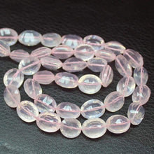 Load image into Gallery viewer, Natural Pink Rose Quartz Faceted Oval Beads 10.5mm 14mm 10inches - Jalvi &amp; Co.