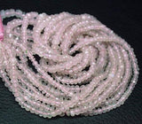 Natural Pink Rose Quartz Faceted Rondelle Beads 3.5mm 14inches